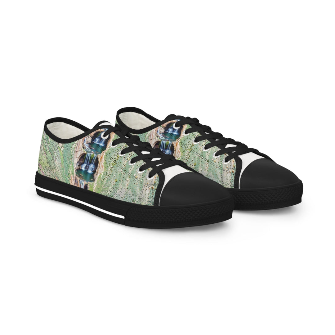 Verdant Cascade Serenity - Men's Lowtop Sneakers - Shoes - g(0D·IO) - US 5 - Black sole -