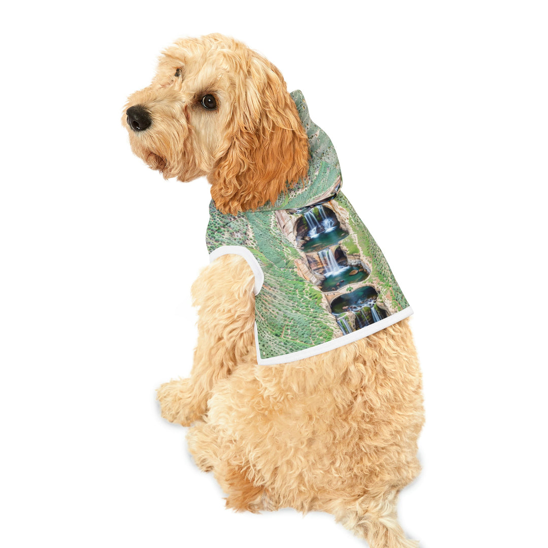 Verdant Cascade Serenity - Pet Hoodie - Pets - g(0D·IO) - XXS - Black Rib -