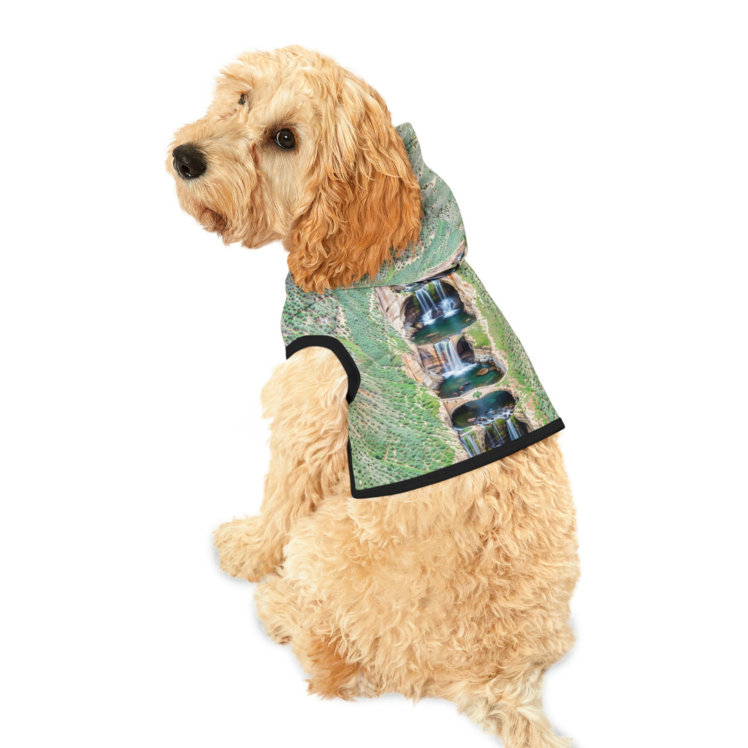 Verdant Cascade Serenity - Pet Hoodie - Pets - g(0D·IO) - XXS - Black Rib -