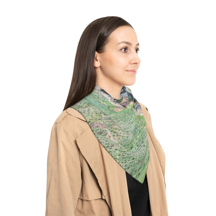 Verdant Cascade Serenity - Poly Scarf - Accessories - g(0D·IO) - Poly chiffon - 50" × 50" -