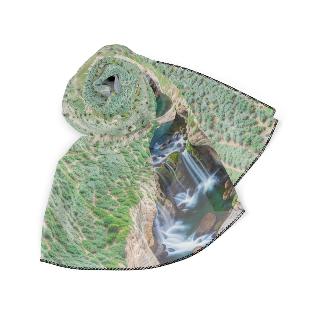 Verdant Cascade Serenity - Poly Scarf - Accessories - g(0D·IO) - Poly chiffon - 50" × 50" -