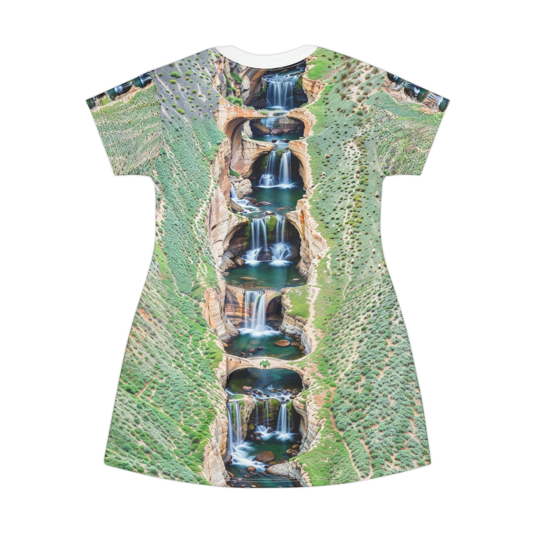 Verdant Cascade Serenity - T-Shirt Dress - All Over Prints - g(0D·IO) - XS - -