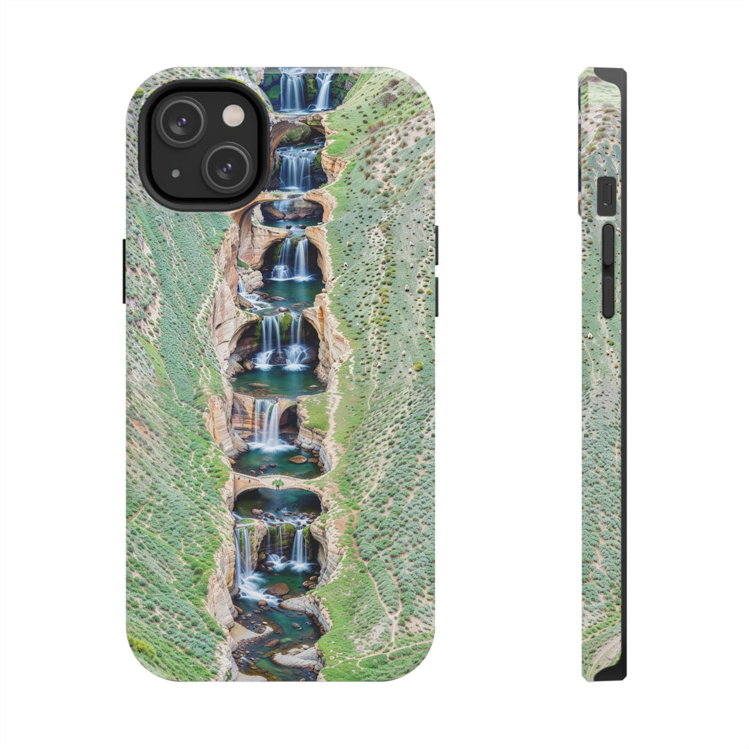 Verdant Cascade Serenity - Tough Phone Case - Phone Case - g(0D·IO) - iPhone 14 Plus - -