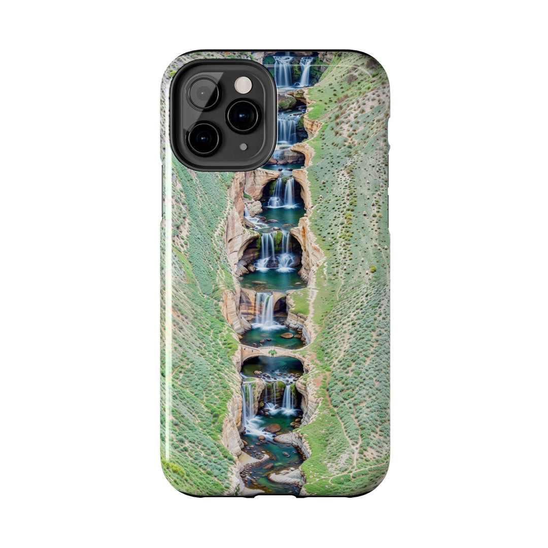 Verdant Cascade Serenity - Tough Phone Case - Phone Case - g(0D·IO) - iPhone 13 Mini - -