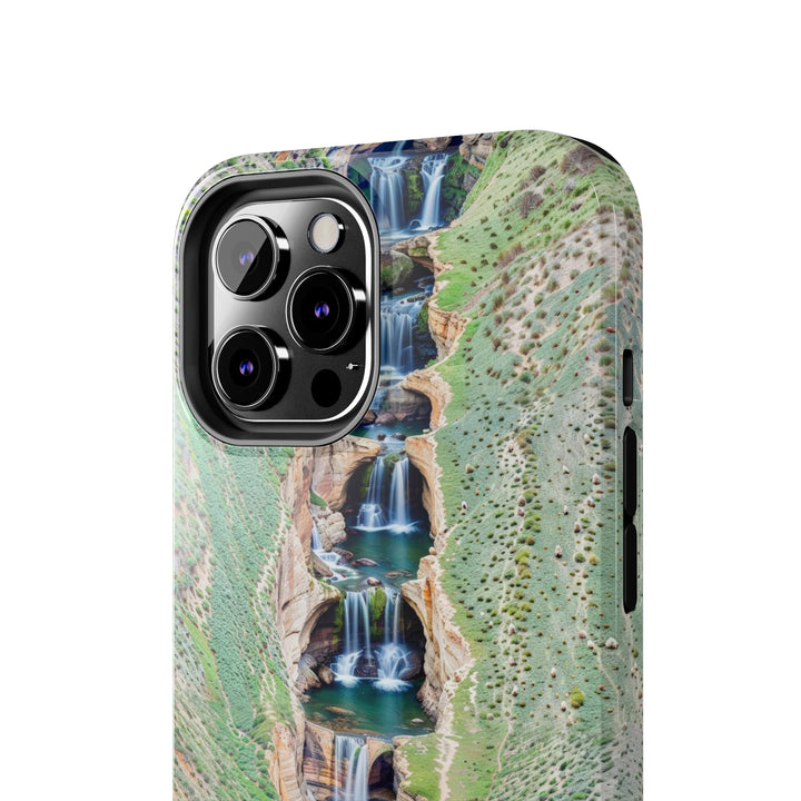 Verdant Cascade Serenity - Tough Phone Case - Phone Case - g(0D·IO) - iPhone 13 Mini - -