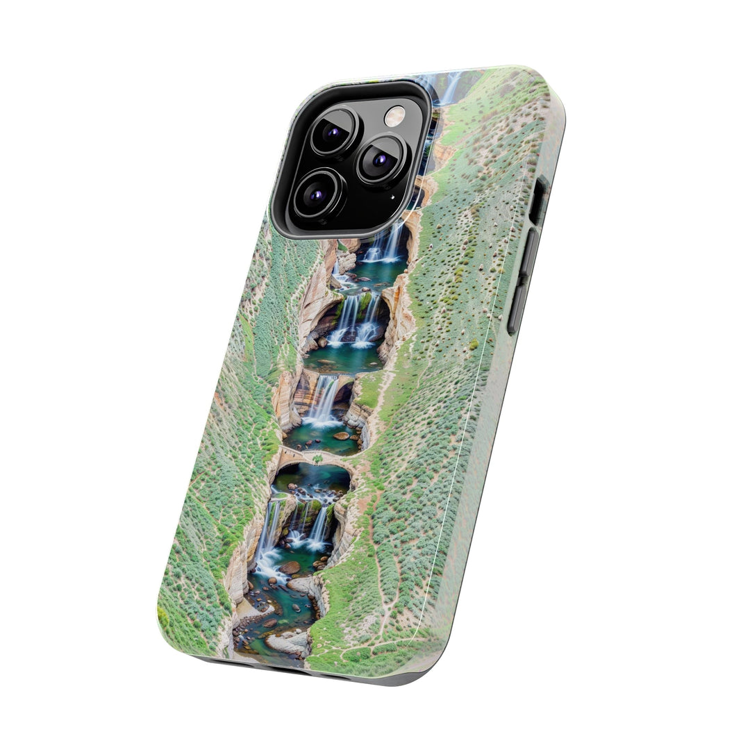 Verdant Cascade Serenity - Tough Phone Case - Phone Case - g(0D·IO) - iPhone 13 Mini - -