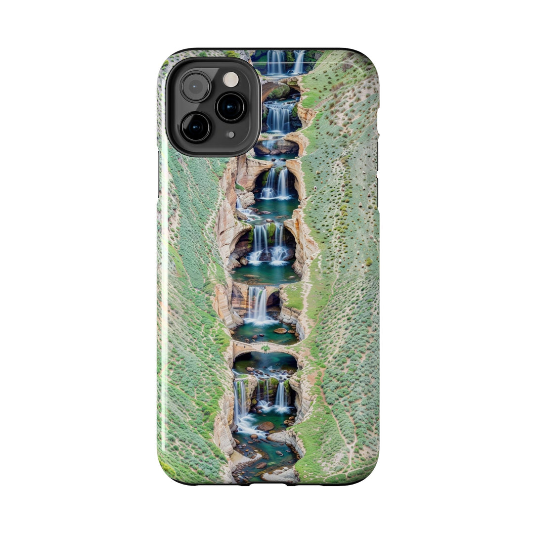 Verdant Cascade Serenity - Tough Phone Case - Phone Case - g(0D·IO) - iPhone 13 Mini - -