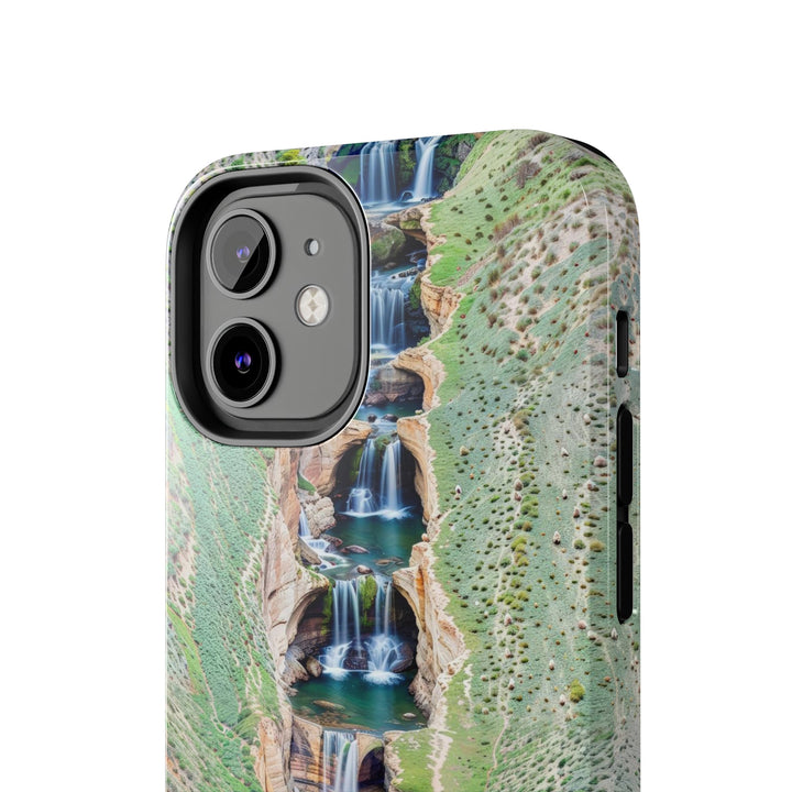 Verdant Cascade Serenity - Tough Phone Case - Phone Case - g(0D·IO) - iPhone 13 Mini - -