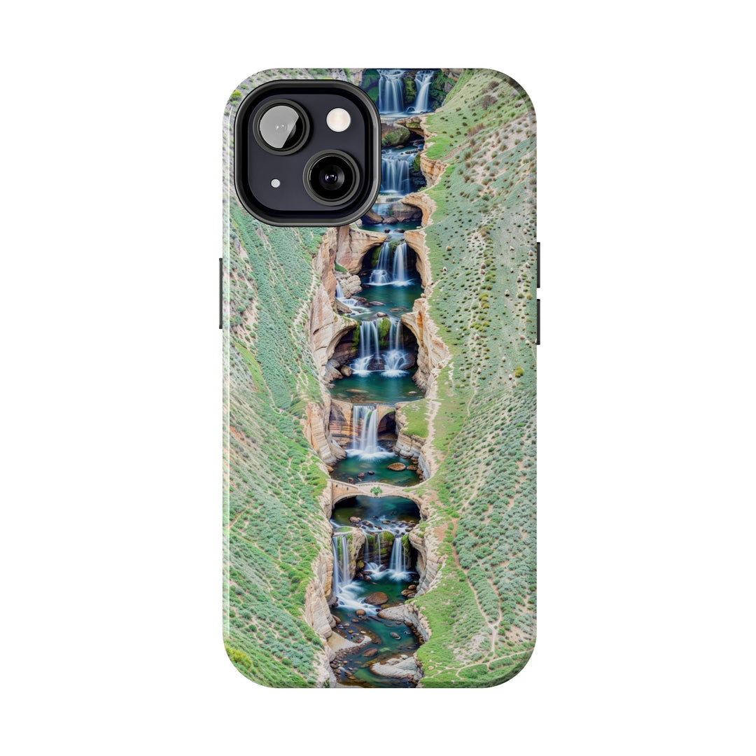 Verdant Cascade Serenity - Tough Phone Case - Phone Case - g(0D·IO) - iPhone 13 Mini - -