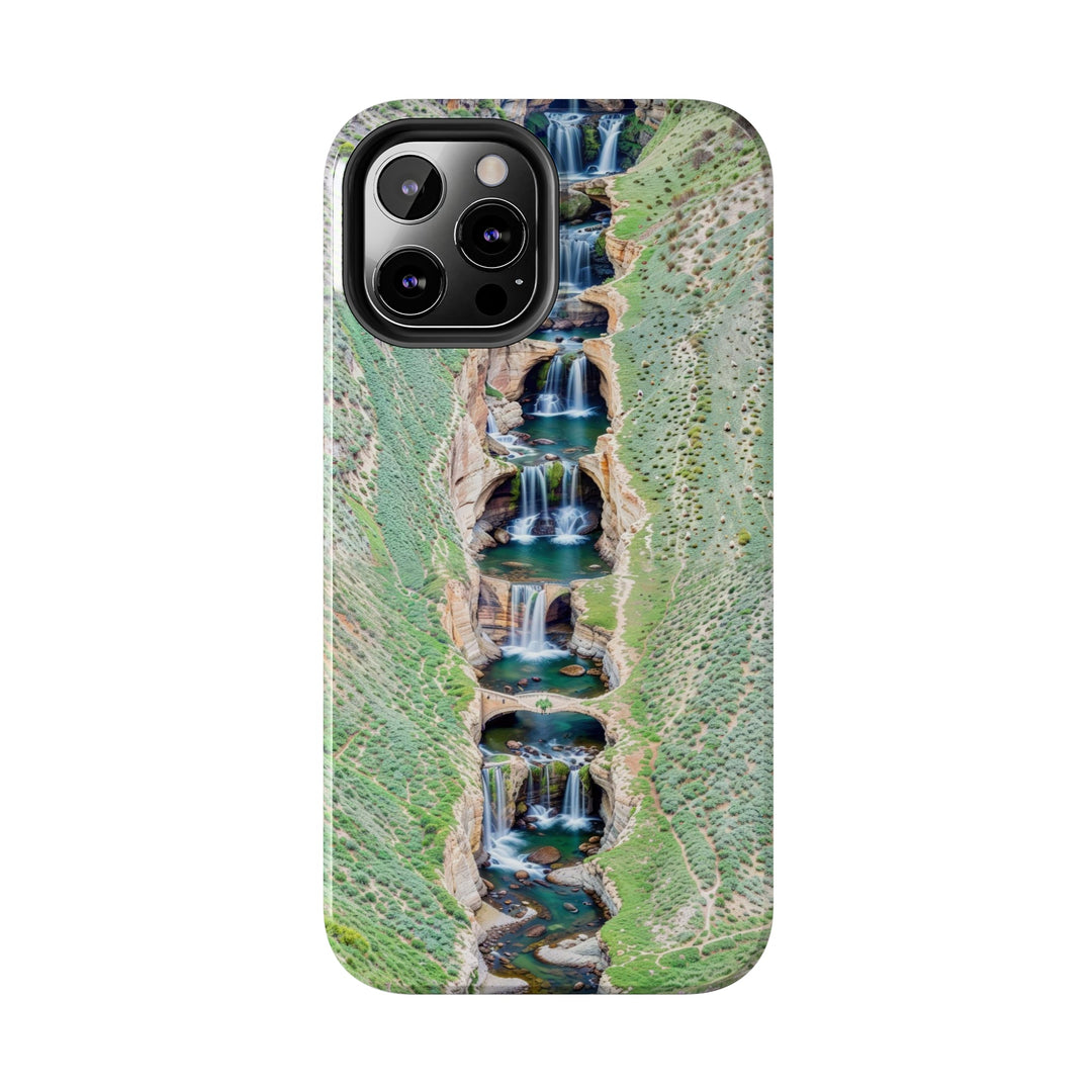 Verdant Cascade Serenity - Tough Phone Case - Phone Case - g(0D·IO) - iPhone 13 Mini - -