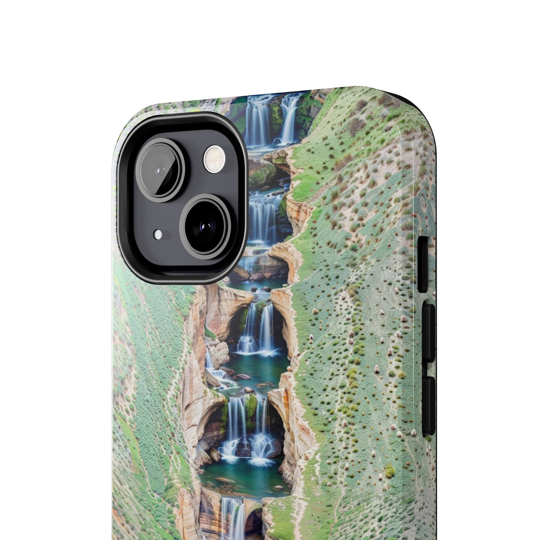 Verdant Cascade Serenity - Tough Phone Case - Phone Case - g(0D·IO) - iPhone 13 Mini - -