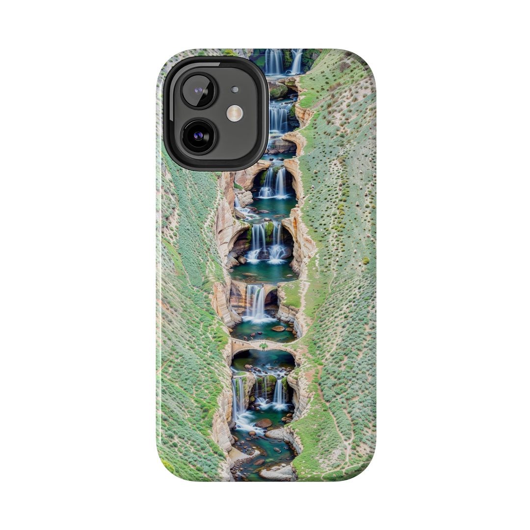 Verdant Cascade Serenity - Tough Phone Case - Phone Case - g(0D·IO) - iPhone 13 Mini - -