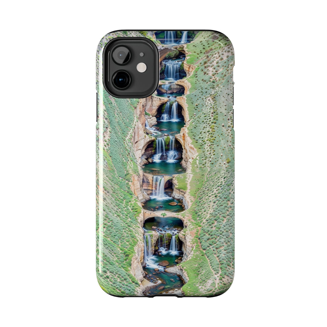 Verdant Cascade Serenity - Tough Phone Case - Phone Case - g(0D·IO) - iPhone 13 Mini - -