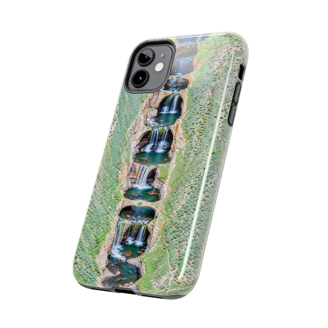 Verdant Cascade Serenity - Tough Phone Case - Phone Case - g(0D·IO) - iPhone 13 Mini - -