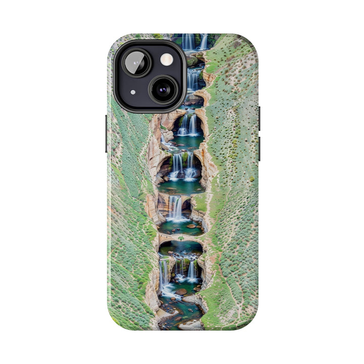 Verdant Cascade Serenity - Tough Phone Case - Phone Case - g(0D·IO) - iPhone 13 Mini - -