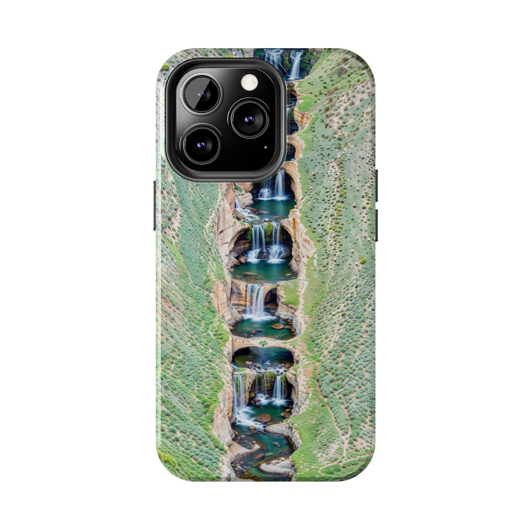 Verdant Cascade Serenity - Tough Phone Case - Phone Case - g(0D·IO) - iPhone 13 Mini - -