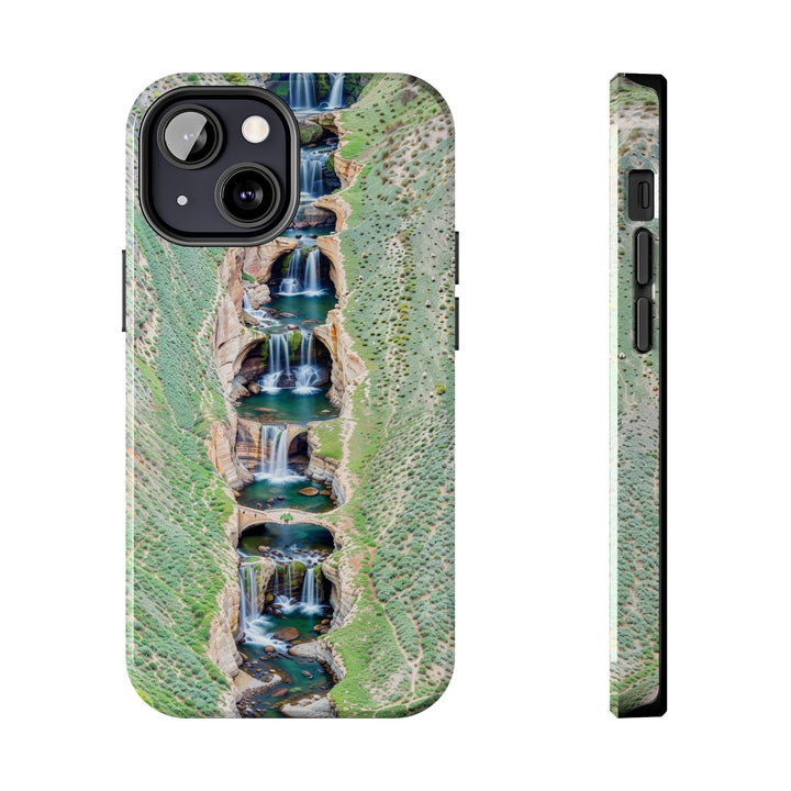 Verdant Cascade Serenity - Tough Phone Case - Phone Case - g(0D·IO) - iPhone 13 Mini - -