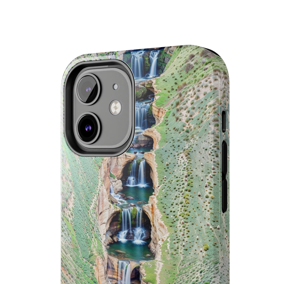 Verdant Cascade Serenity - Tough Phone Case - Phone Case - g(0D·IO) - iPhone 13 Mini - -