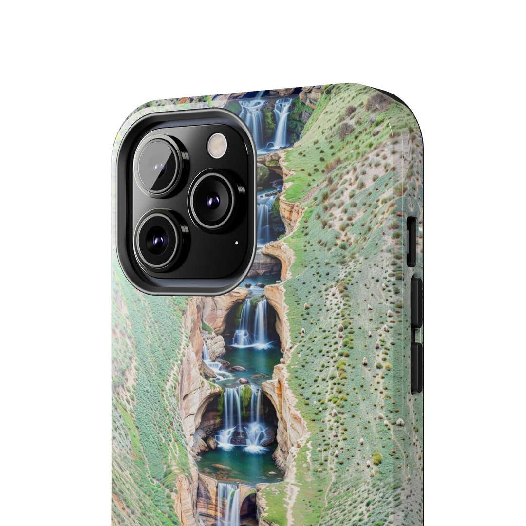 Verdant Cascade Serenity - Tough Phone Case - Phone Case - g(0D·IO) - iPhone 13 Mini - -