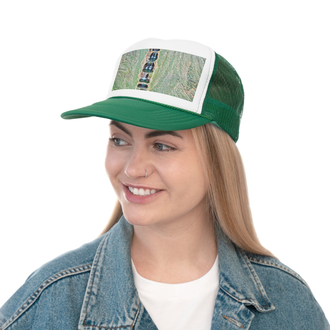 Verdant Cascade Serenity - Trucker Hat - Hats - g(0D·IO) - Pink - One size -