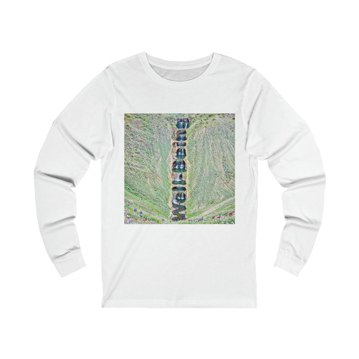 Verdant Cascade Serenity - Unisex Jersey Long Sleeve Tee - Long-sleeve - g(0D·IO) - S - White -