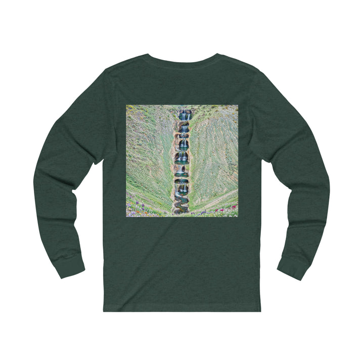 Verdant Cascade Serenity - Unisex Jersey Long Sleeve Tee - Long-sleeve - g(0D·IO) - S - Heather Forest -