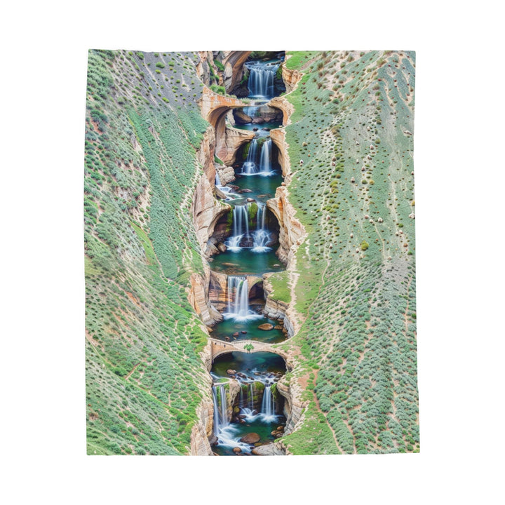 Verdant Cascade Serenity - Velveteen Plush Blanket - All Over Prints - g(0D·IO) - 50" × 60" - -