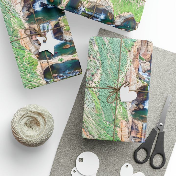 Verdant Cascade Serenity - Wrapping Paper - Home Decor - g(0D·IO) - 30" x 180" - Matte -