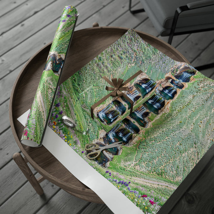 Verdant Cascade Serenity - Wrapping Paper - Home Decor - g(0D·IO) - 30" x 180" - Matte -