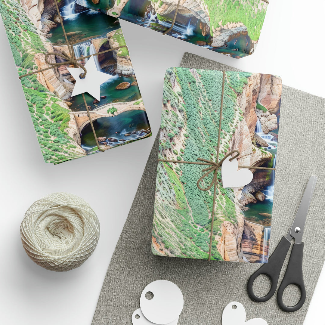 Verdant Cascade Serenity - Wrapping Paper - Home Decor - g(0D·IO) - 30" x 180" - Matte -