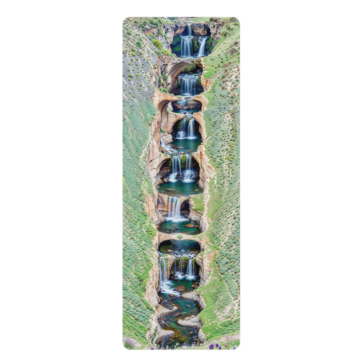 Verdant Cascade Serenity - Yoga Mat - Home Decor - g(0D·IO) - 24” x 68” - -