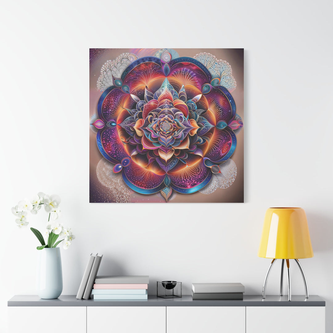 Vibrant Cosmic Blossom - Matte Canvas Print 1.25" - Canvas - g(0D·IO) - 36" x 36" - 1.25" -