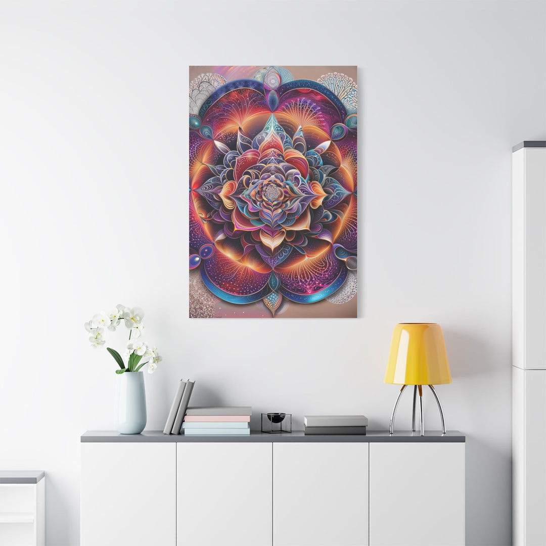 Vibrant Cosmic Blossom - Matte Canvas Print 1.25" - Canvas - g(0D·IO) - 36" x 36" - 1.25" -