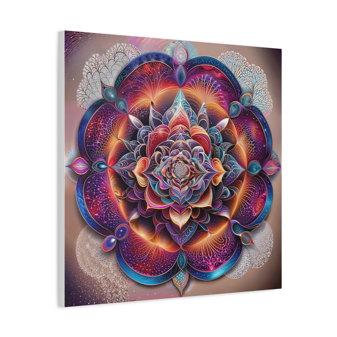 Vibrant Cosmic Blossom - Matte Canvas Print 1.25" - Canvas - g(0D·IO) - 36" x 36" - 1.25" -