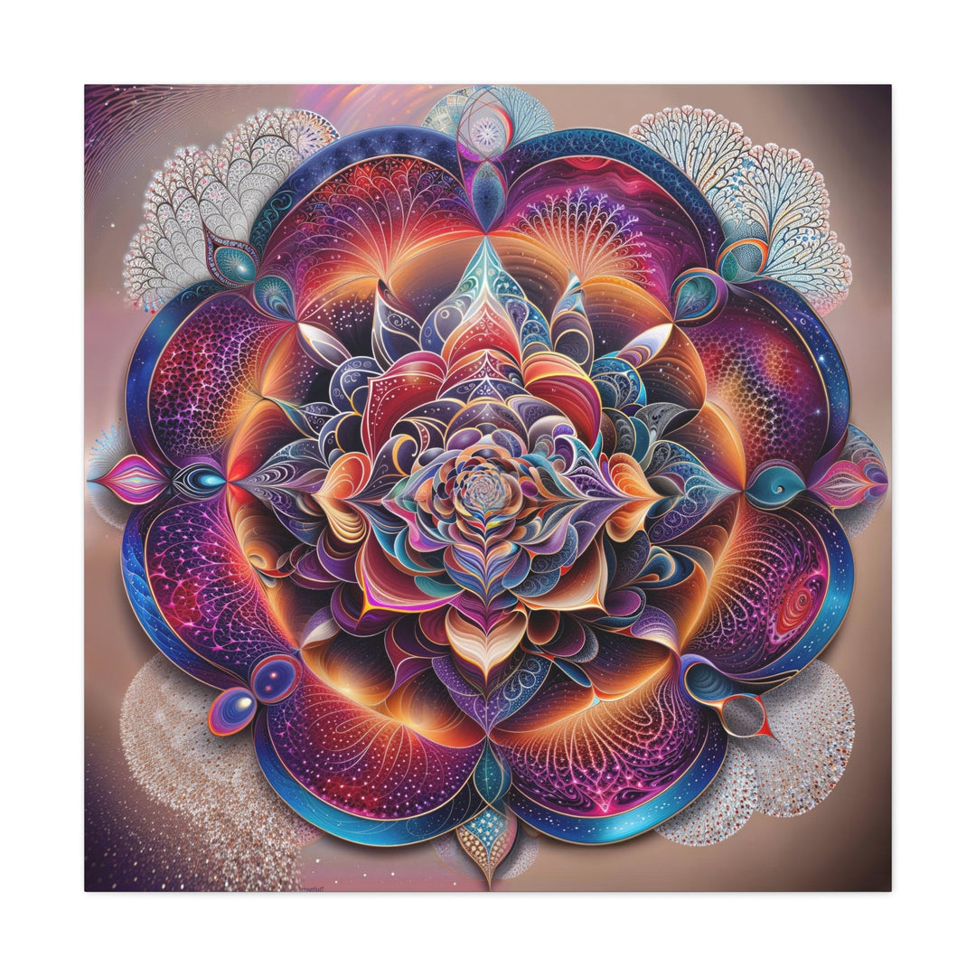 Vibrant Cosmic Blossom - Matte Canvas Print 1.25" - Canvas - g(0D·IO) - 36" x 36" - 1.25" -