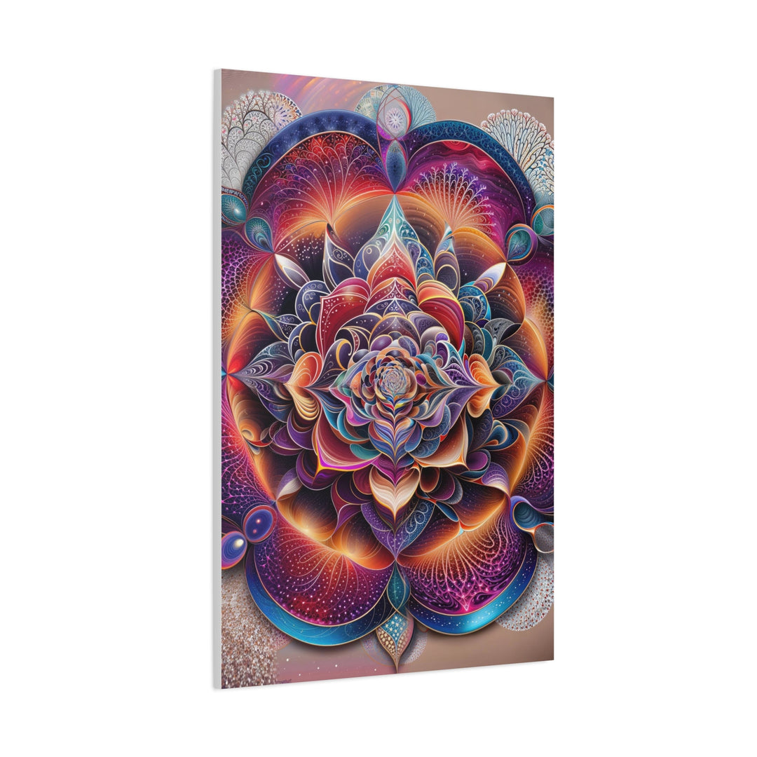 Vibrant Cosmic Blossom - Matte Canvas Print 1.25" - Canvas - g(0D·IO) - 36" x 36" - 1.25" -