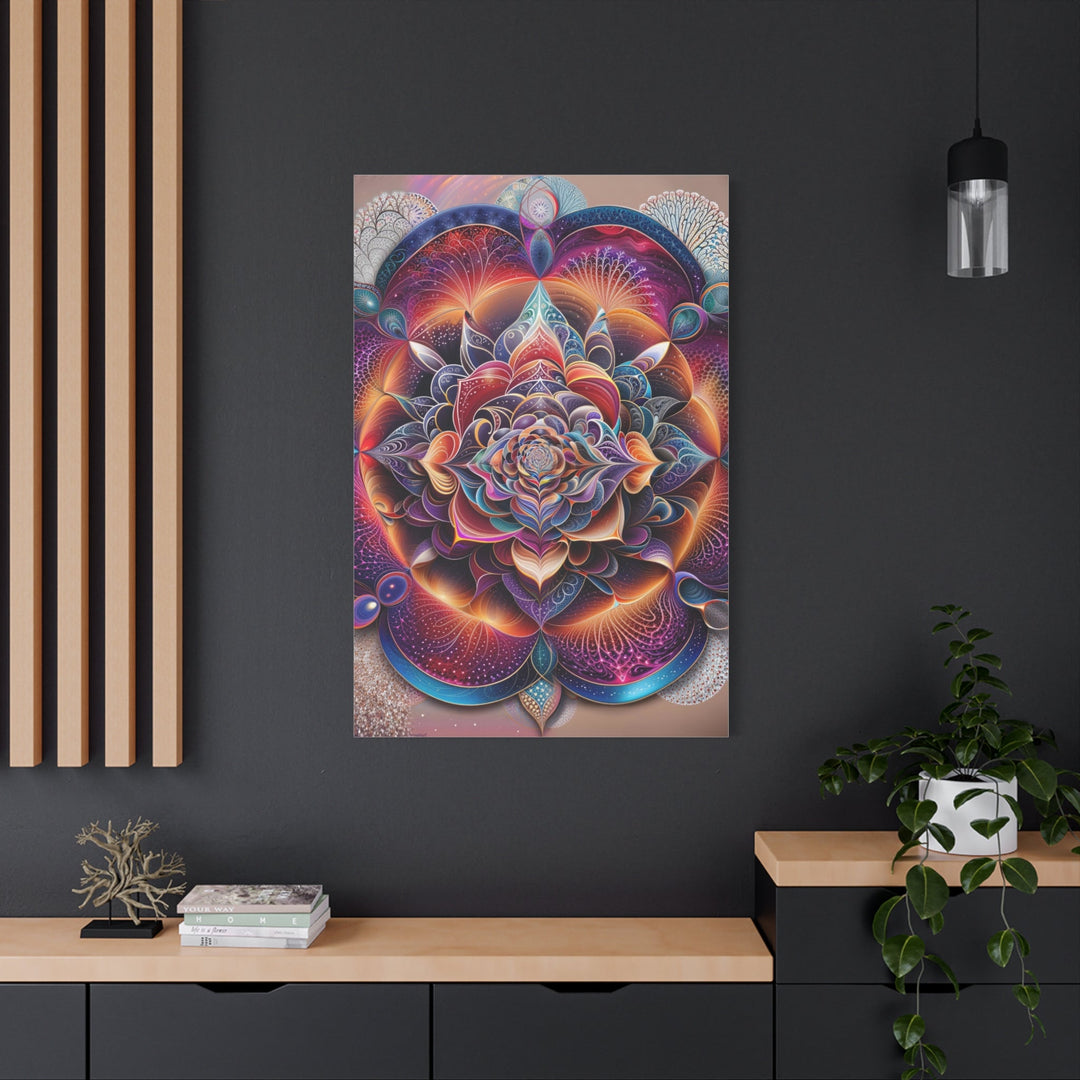 Vibrant Cosmic Blossom - Matte Canvas Print 1.25" - Canvas - g(0D·IO) - 36" x 36" - 1.25" -