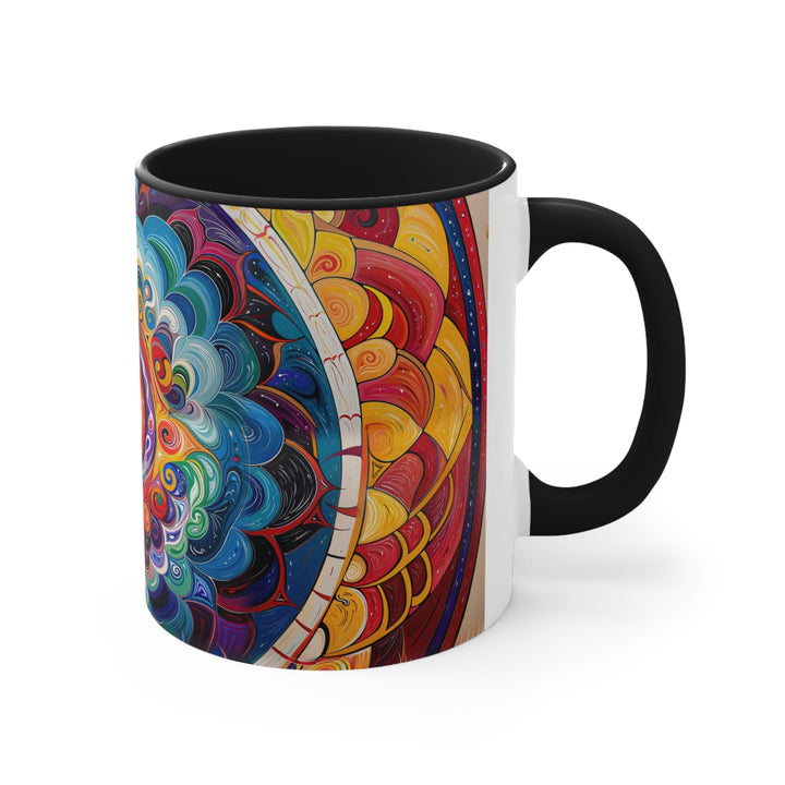 Vibrant Cosmic Mandala - Accent Coffee Mug - Mug - g(0D·IO) - Pink - 11oz -