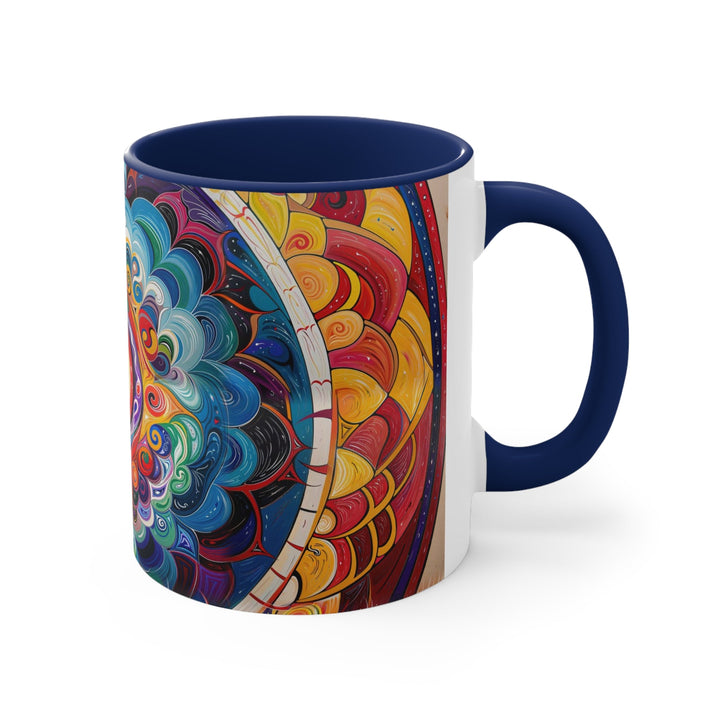 Vibrant Cosmic Mandala - Accent Coffee Mug - Mug - g(0D·IO) - Pink - 11oz -