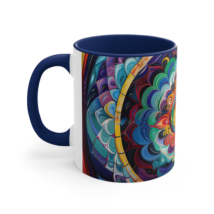 Vibrant Cosmic Mandala - Accent Coffee Mug - Mug - g(0D·IO) - Pink - 11oz -