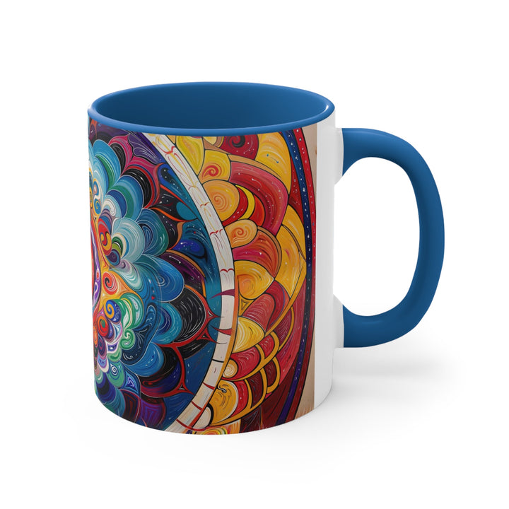 Vibrant Cosmic Mandala - Accent Coffee Mug - Mug - g(0D·IO) - Pink - 11oz -