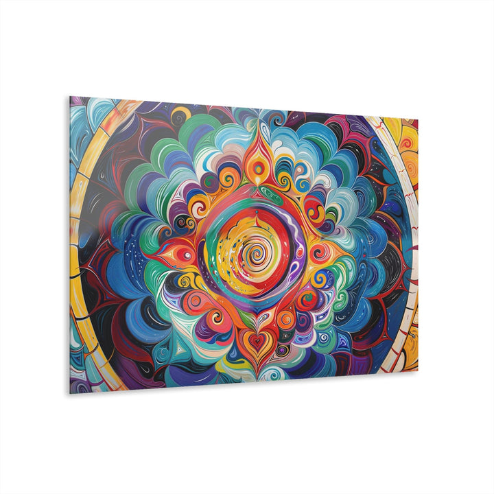 Vibrant Cosmic Mandala - Acrylic Prints (French Cleat Hanging) - Home Decor - g(0D·IO) - 36" x 24" (Horizontal) - 0.25'' -