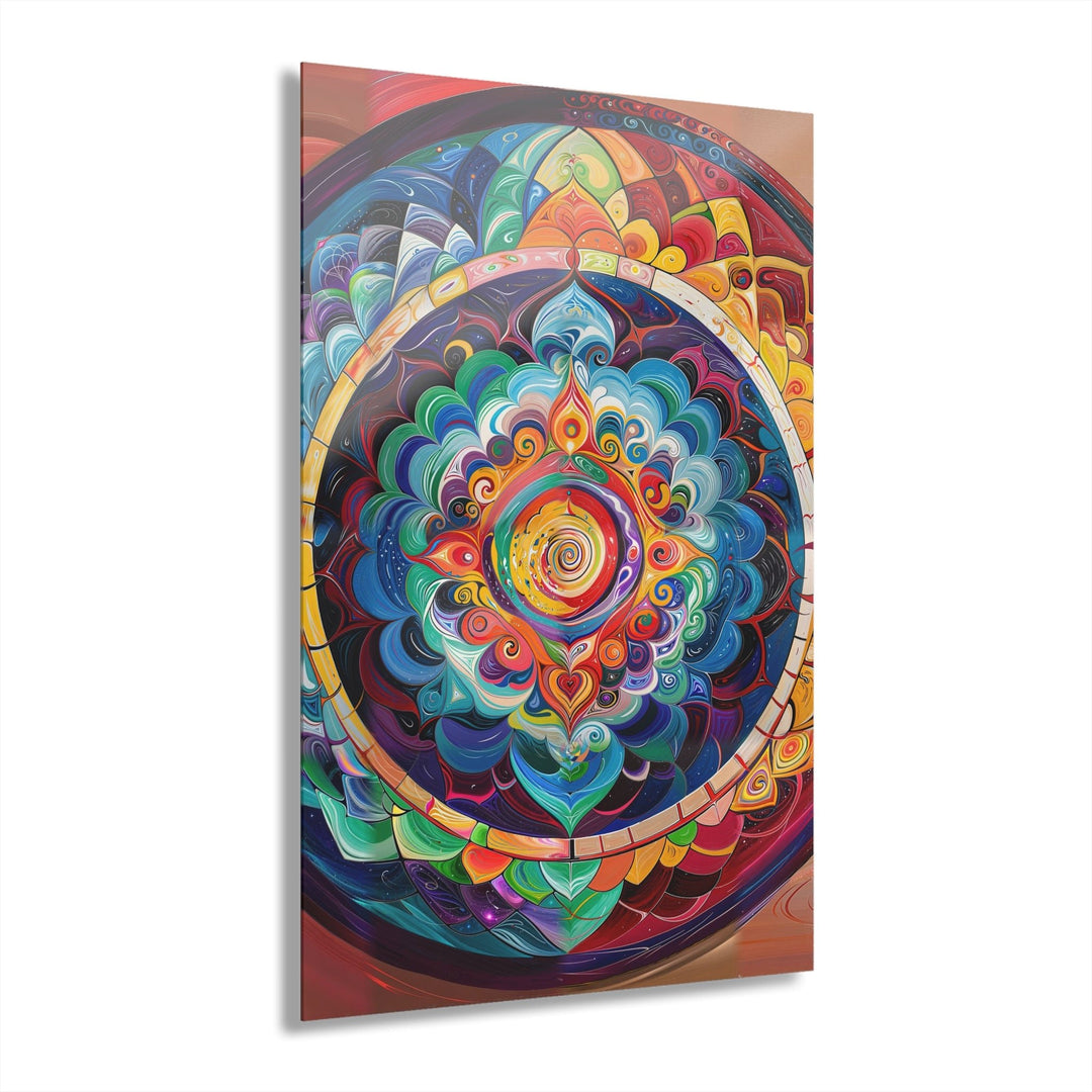 Vibrant Cosmic Mandala - Acrylic Prints (French Cleat Hanging) - Home Decor - g(0D·IO) - 24" x 36" (Vertical) - 0.25'' -