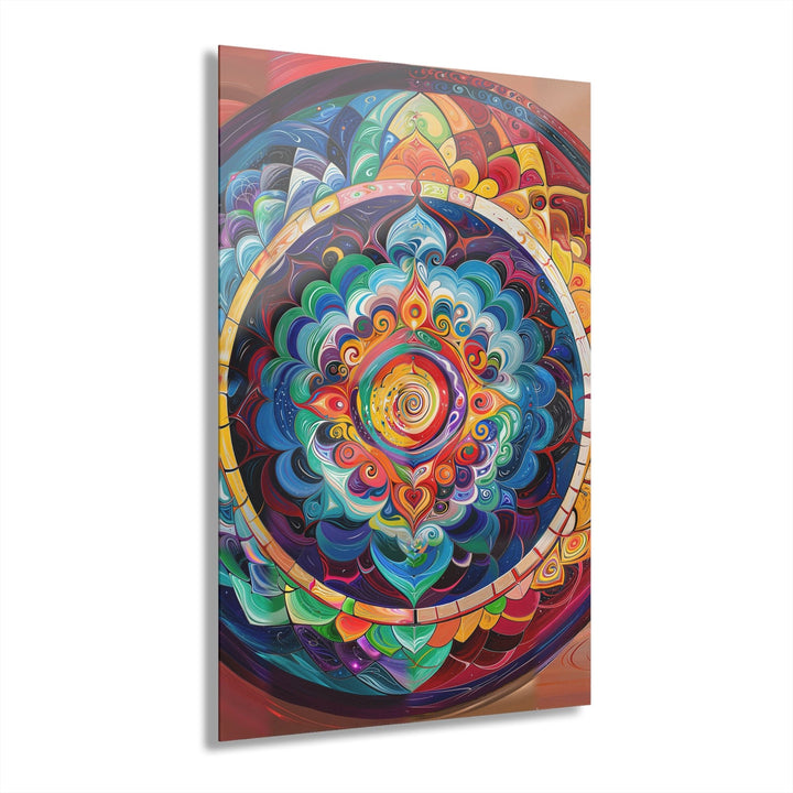 Vibrant Cosmic Mandala - Acrylic Prints (French Cleat Hanging) - Home Decor - g(0D·IO) - 24" x 36" (Vertical) - 0.25'' -