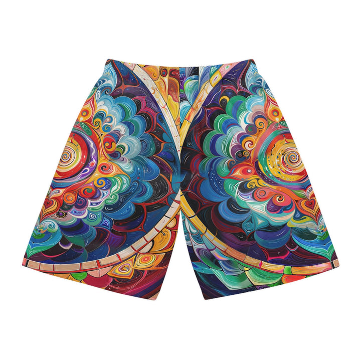 Vibrant Cosmic Mandala - AOP Basketball Shorts - All Over Prints - g(0D·IO) - Seam thread color automatically matched to design - XS -