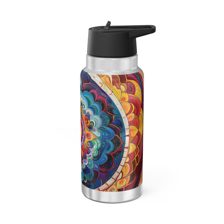 Vibrant Cosmic Mandala - Gator Tumbler 32oz - Mug - g(0D·IO) - Silver - 32oz -