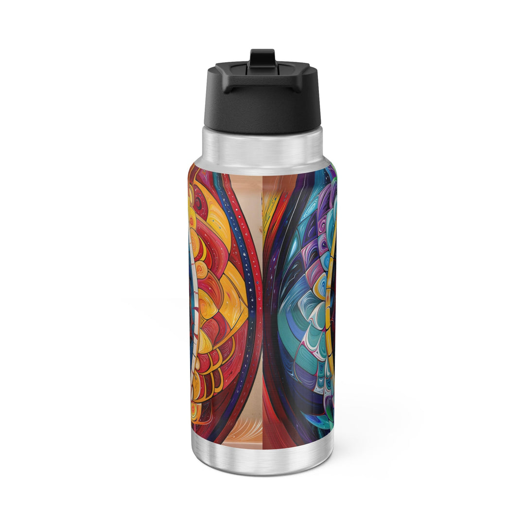 Vibrant Cosmic Mandala - Gator Tumbler 32oz - Mug - g(0D·IO) - Silver - 32oz -