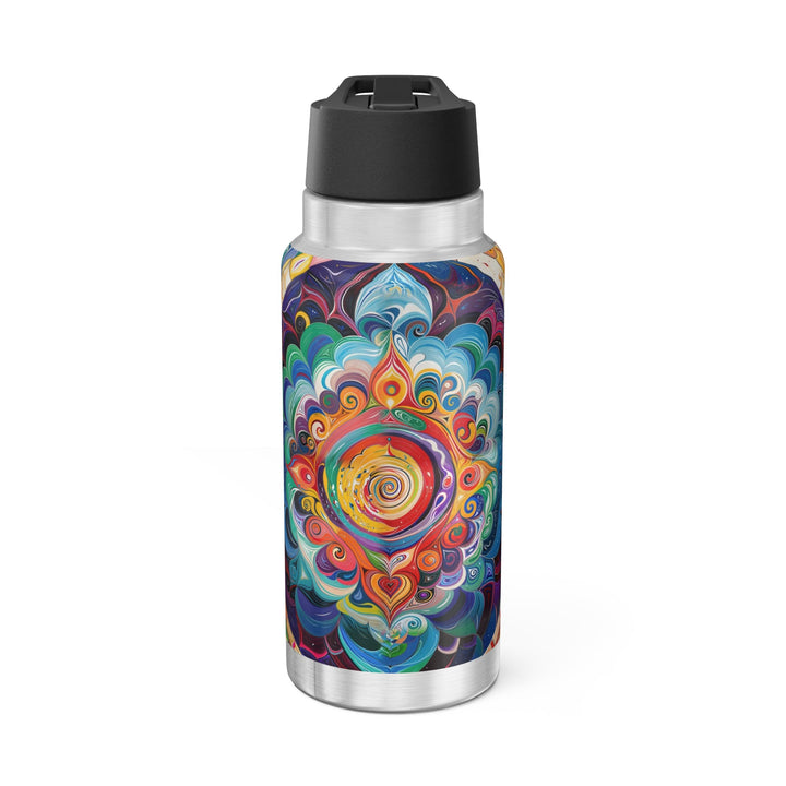 Vibrant Cosmic Mandala - Gator Tumbler 32oz - Mug - g(0D·IO) - Silver - 32oz -