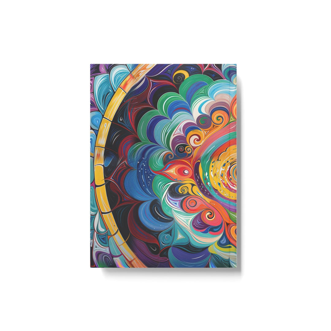 Vibrant Cosmic Mandala - Hard Backed Journal - Paper products - g(0D·IO) - Graph - A5 - White