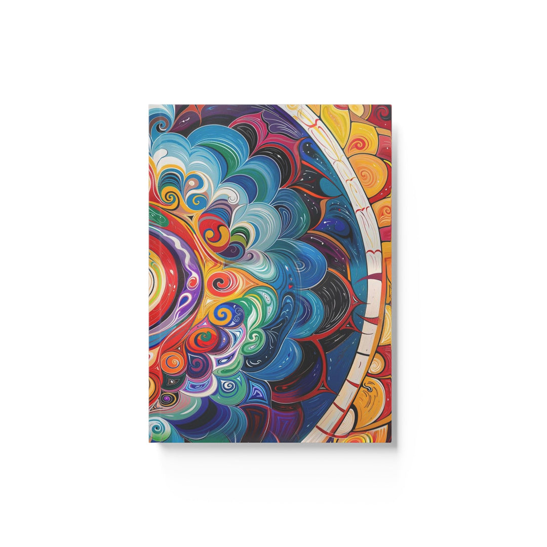 Vibrant Cosmic Mandala - Hard Backed Journal - Paper products - g(0D·IO) - Graph - A5 - White